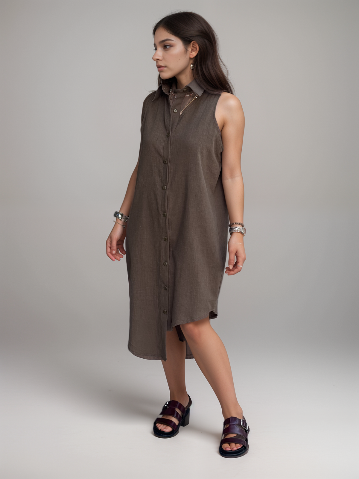 SHIRT DRESS WITH CUT OUT