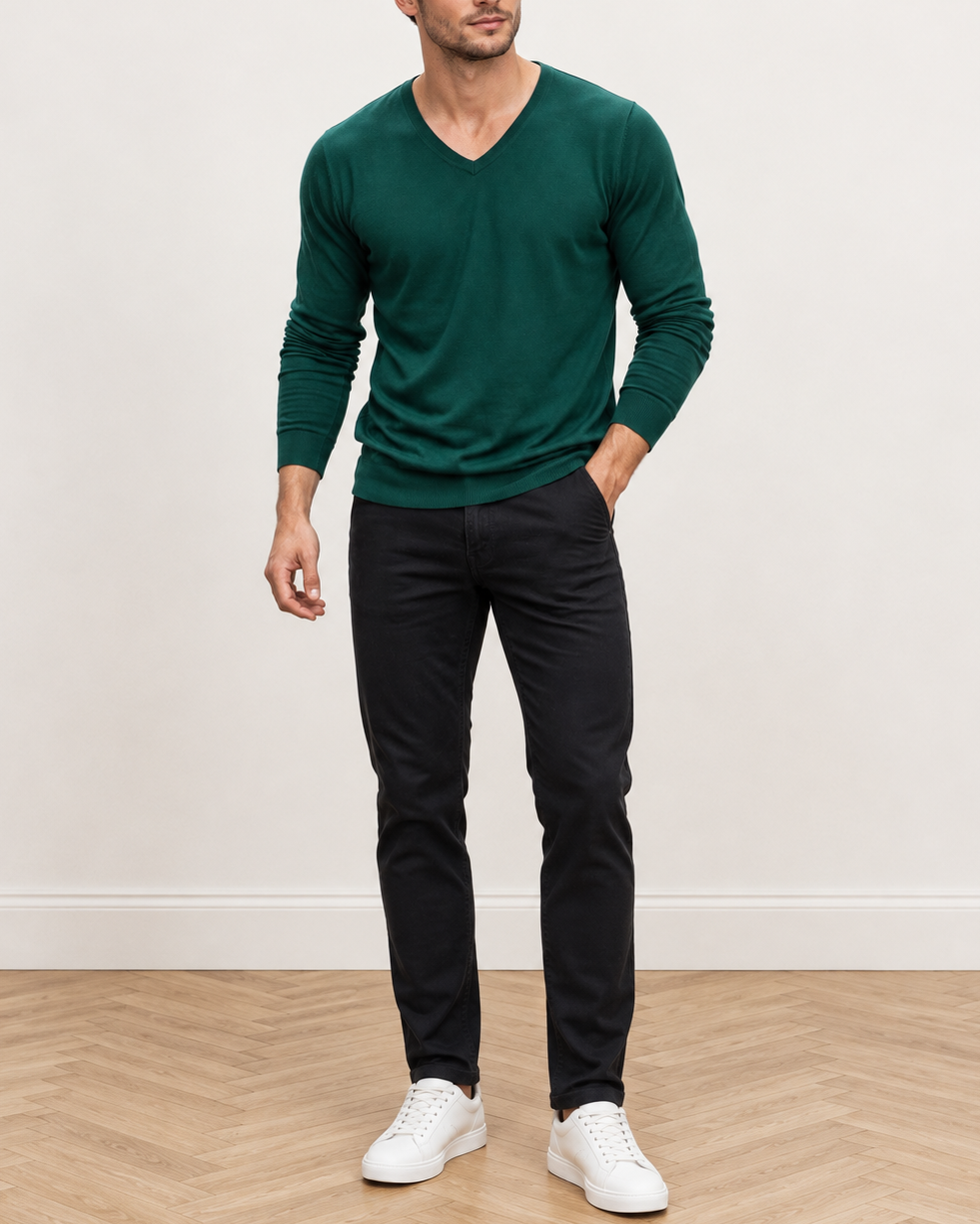 BASIC V NECK LONG SLEEVE