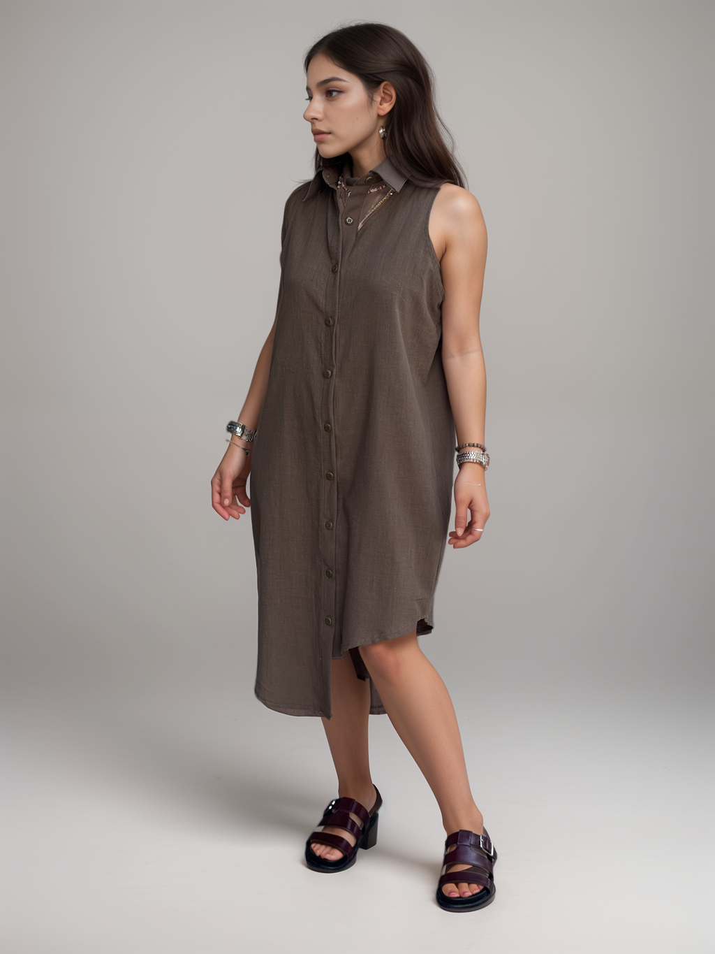 SHIRT DRESS WITH CUT OUT