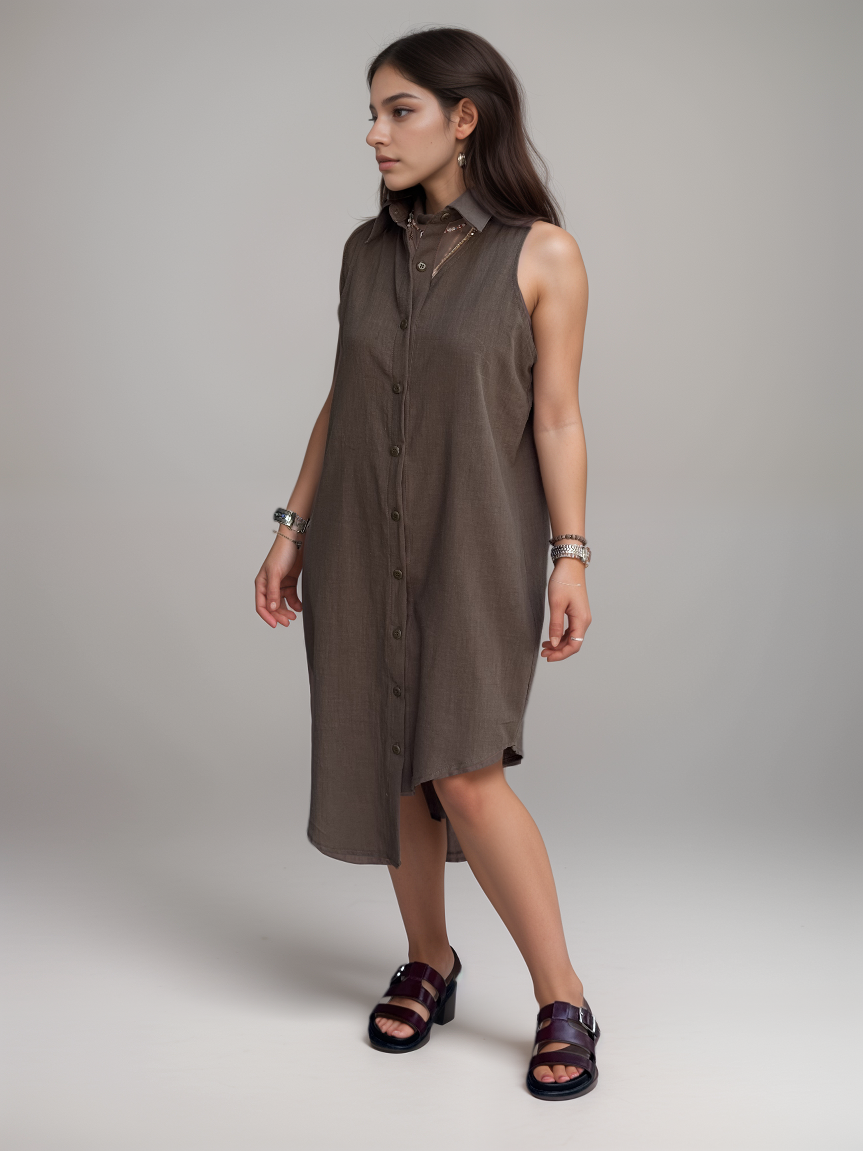 SHIRT DRESS WITH CUT OUT