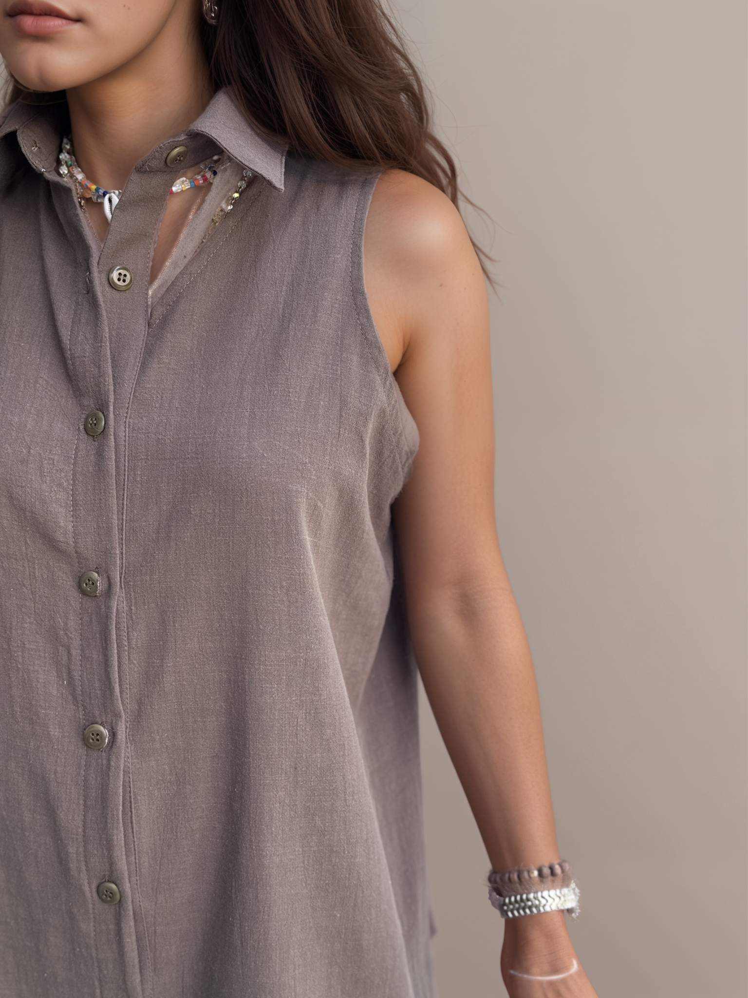 SHIRT DRESS WITH CUT OUT