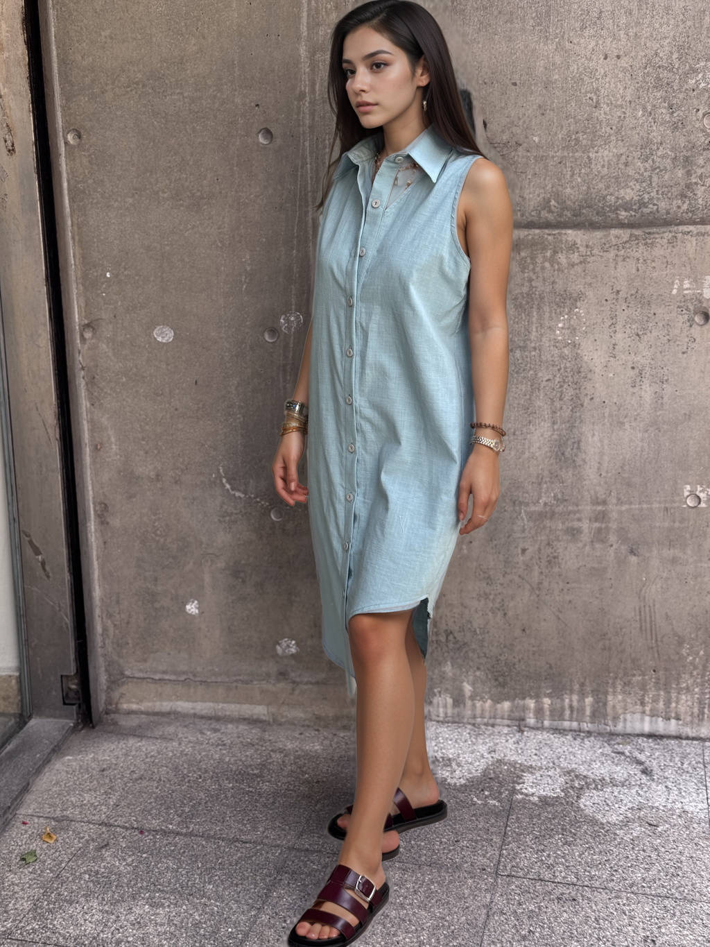 SHIRT DRESS WITH CUT OUT