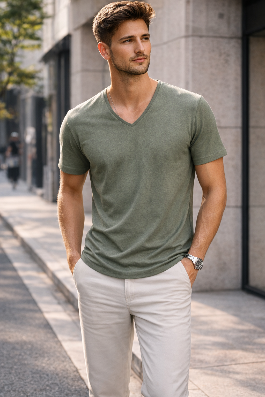 T-SHIRT LASER CUT NECKLINE